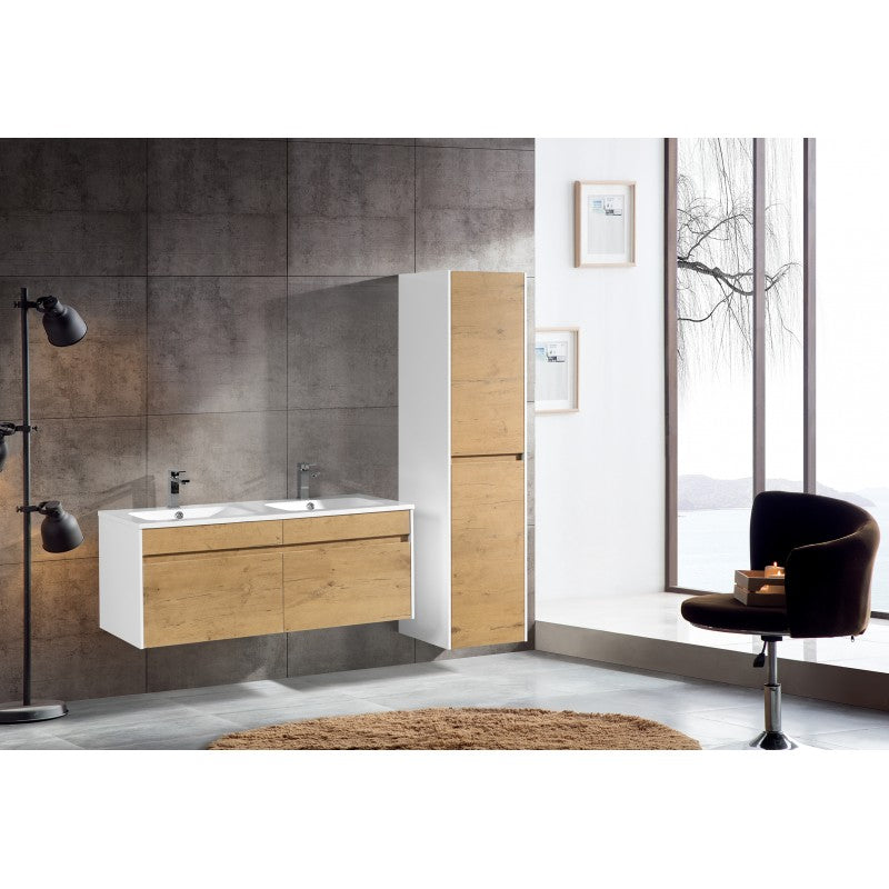 Java 48", Vanité double flottante - Mo Oak
