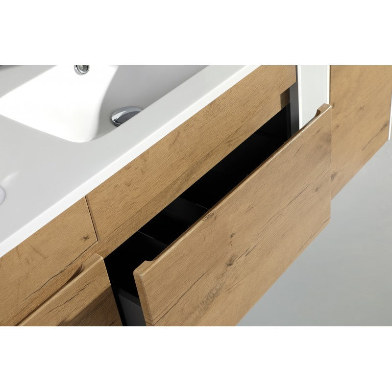 Java 48", Vanité double flottante - Mo Oak