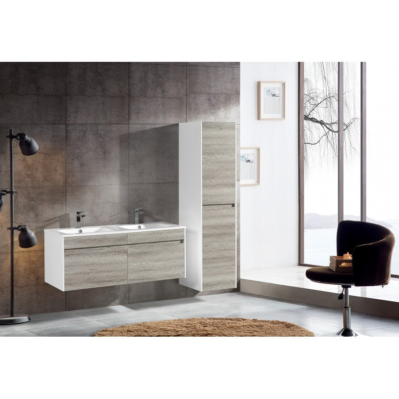 Java 48", Vanité double flottante - Wax Oak