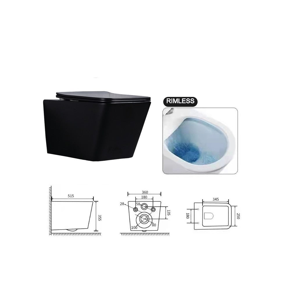 Esheia noire, toilette murale