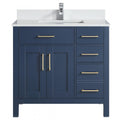 Vanité de salle de bain Goli 36'' – Bois massif bleu antique