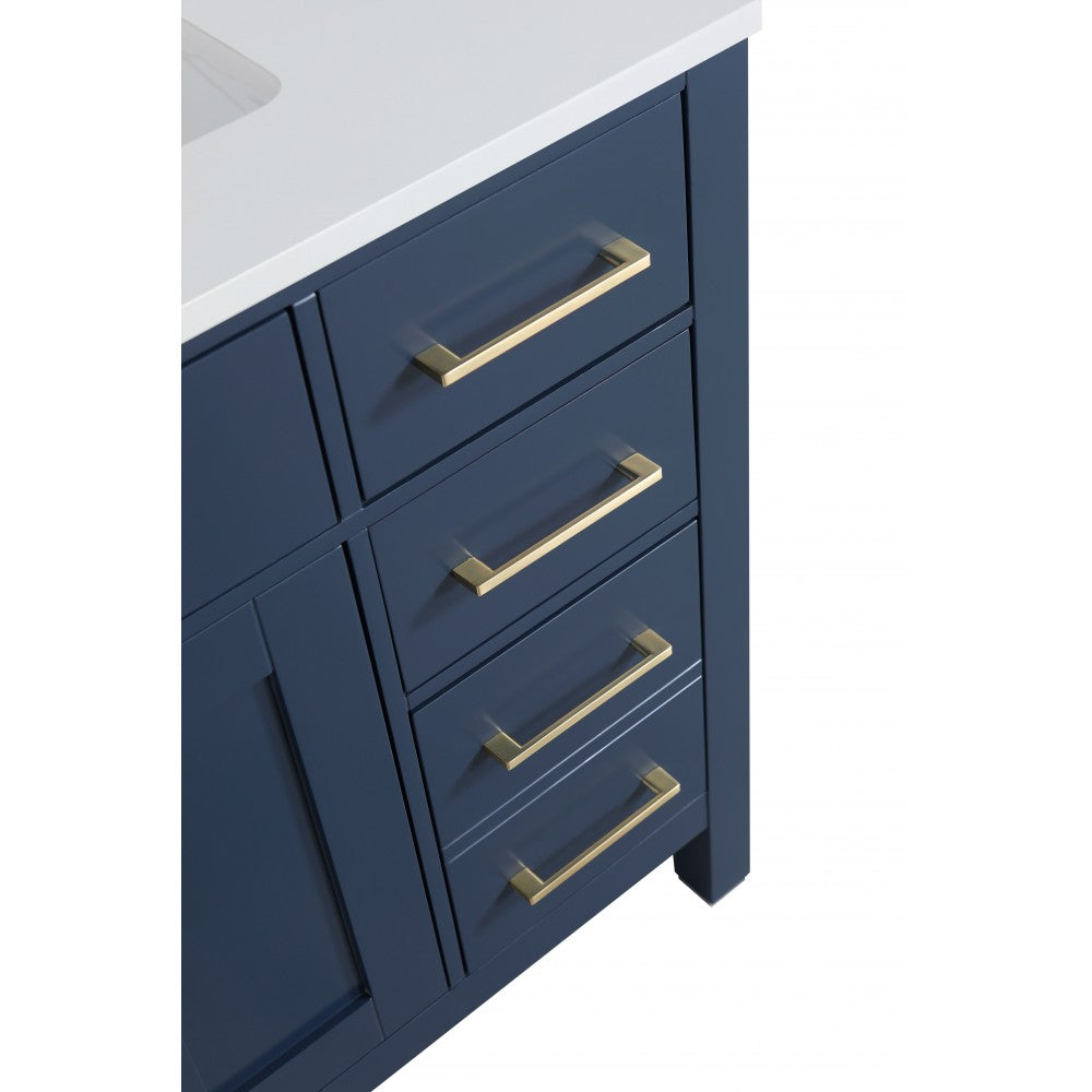 Vanité de salle de bain Goli 36'' – bois massif bleu antique