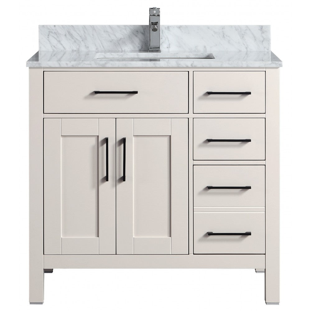 Vanité de salle de bain Goli 36'' – bois massif greige