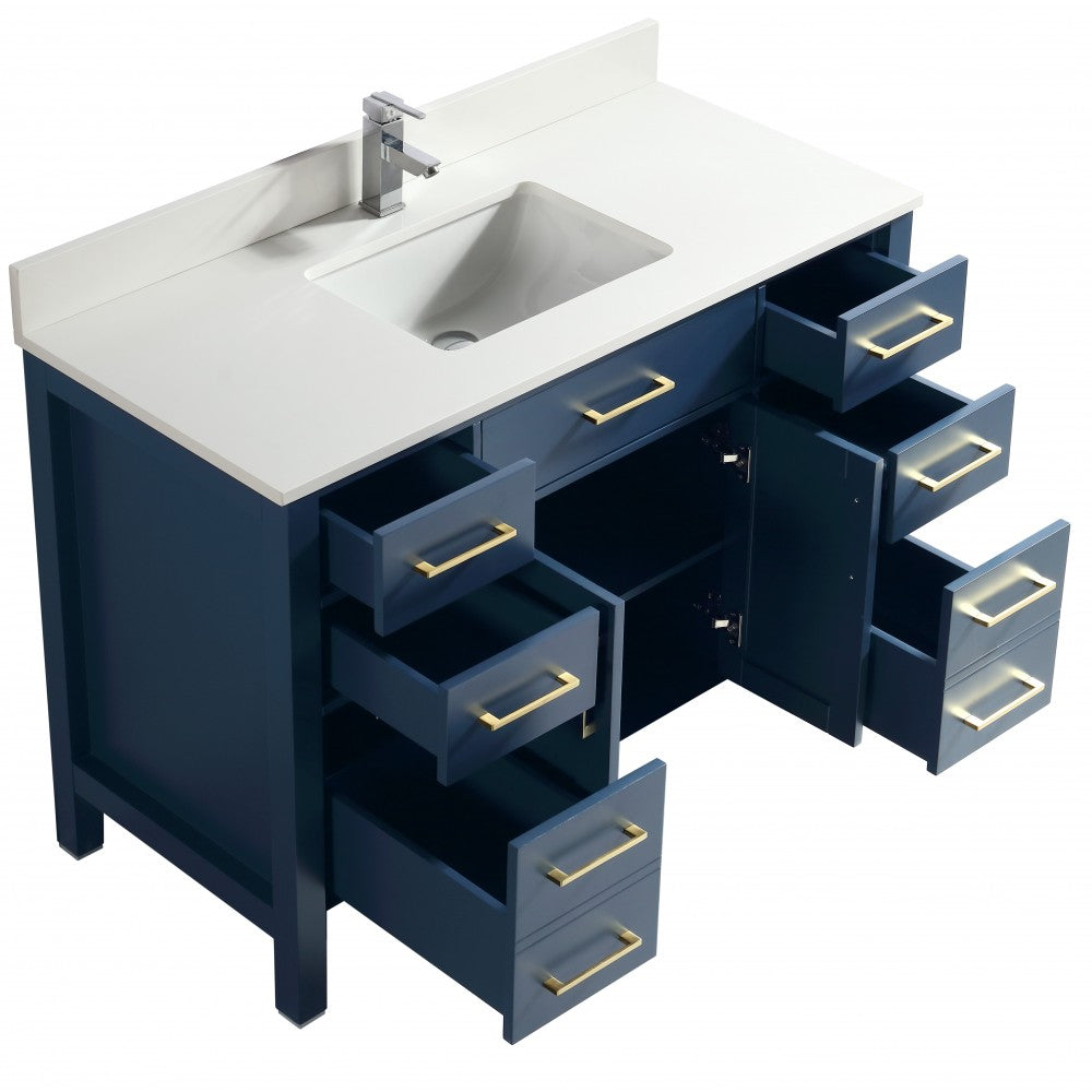 Vanité de salle de bain Goli 48'' – Bleu antique