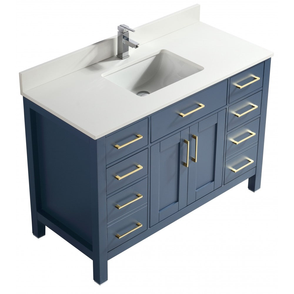 Vanité de salle de bain Goli 48'' – Bleu antique