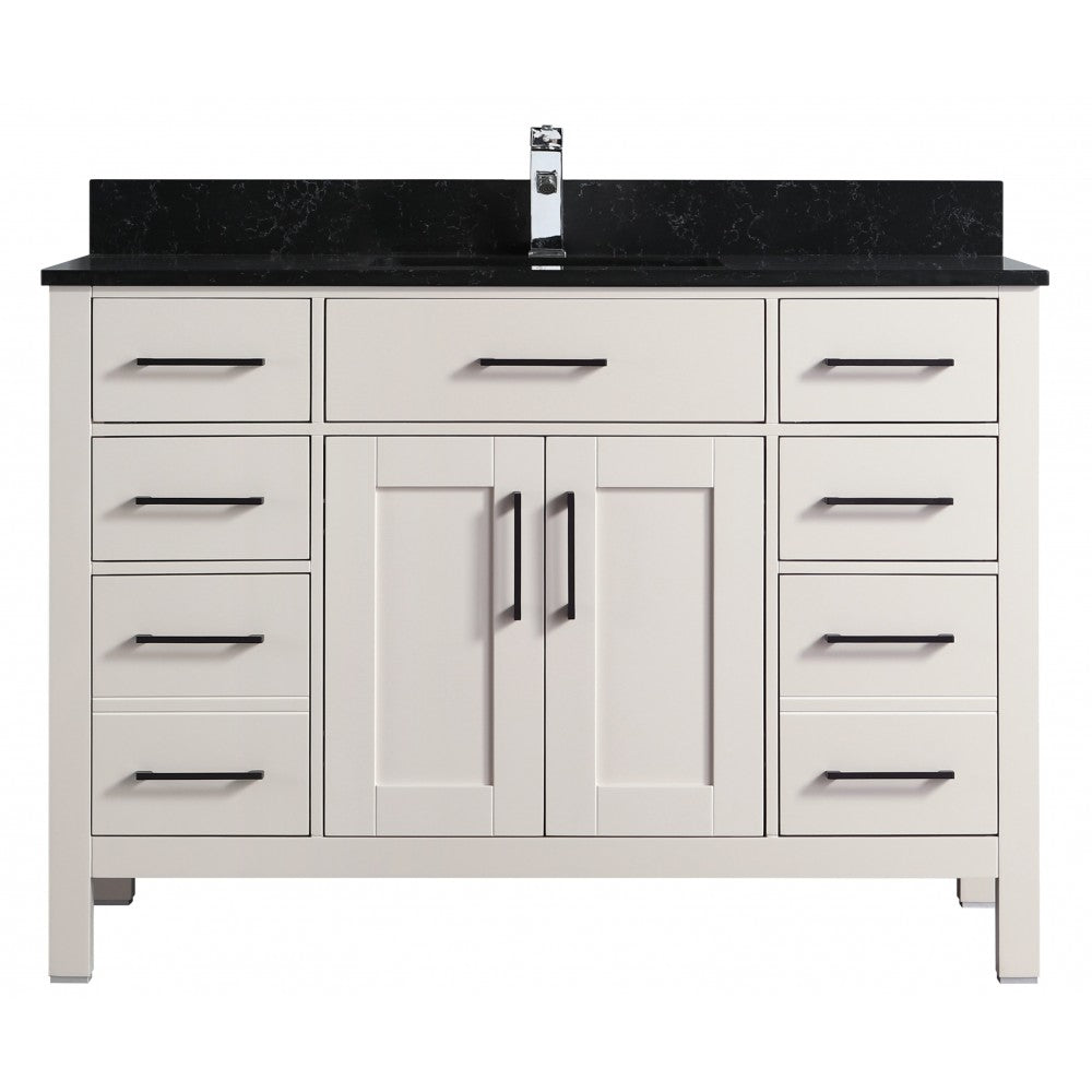 Vanité de salle de bain Goli 48" – Bois massif greige