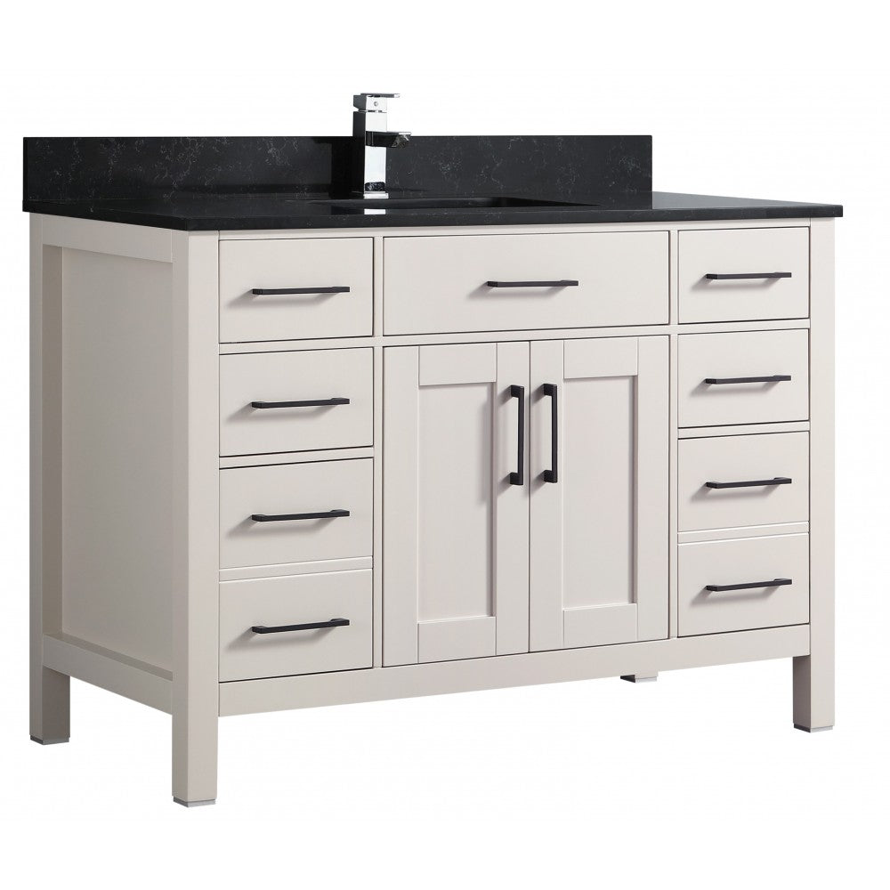 Vanité de salle de bain Goli 48" – Bois massif greige