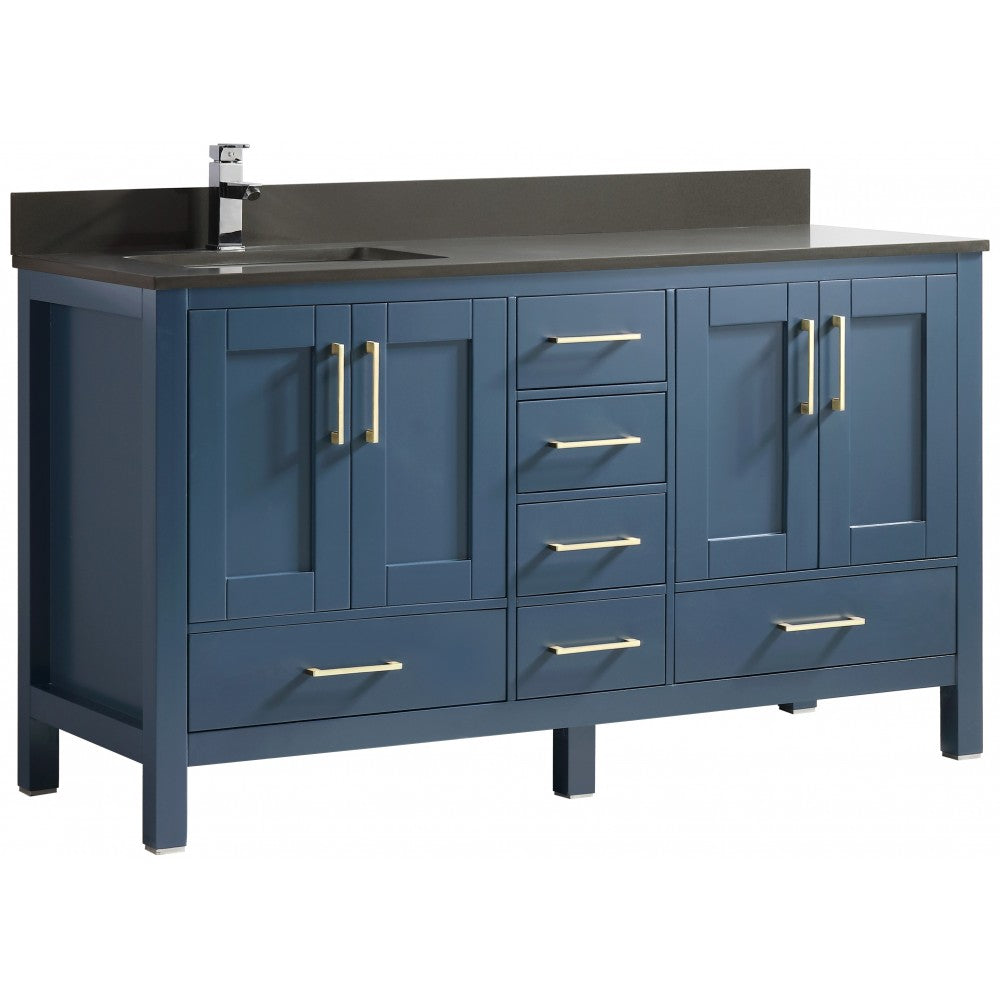 Vanité de salle de bain Goli 60'' – Bleu antique