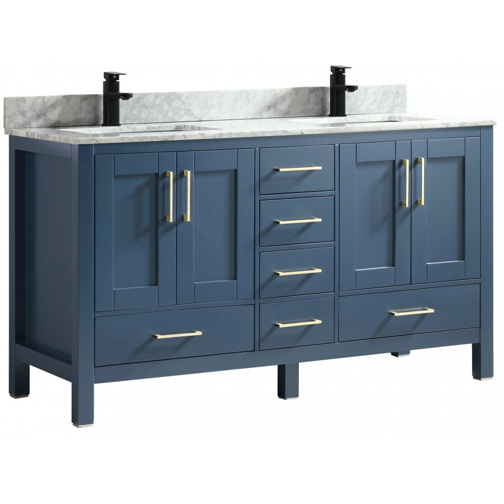 Vanité de salle de bain Goli 60'' – Bleu antique