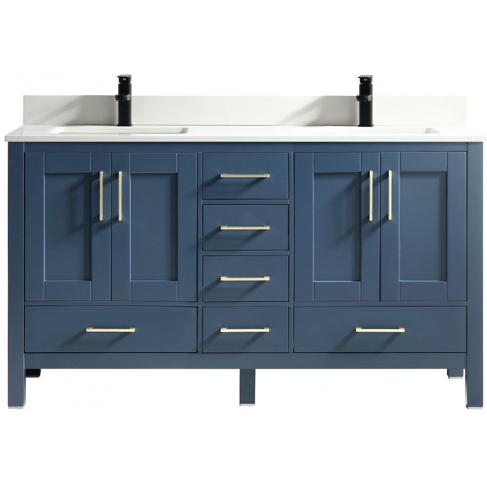 Vanité de salle de bain Goli 60'' – Bleu antique
