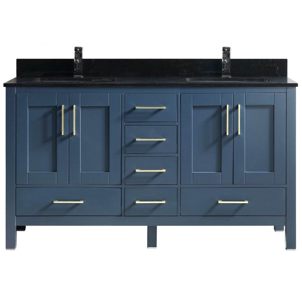Vanité de salle de bain Goli 60'' – Bleu antique