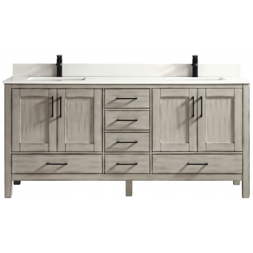 Goli 72" bois massif, Gris antique