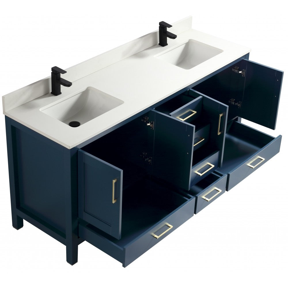 Goli 72" bois massif, Bleu antique