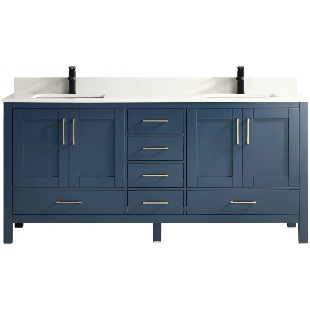 Goli 72" bois massif, Bleu antique