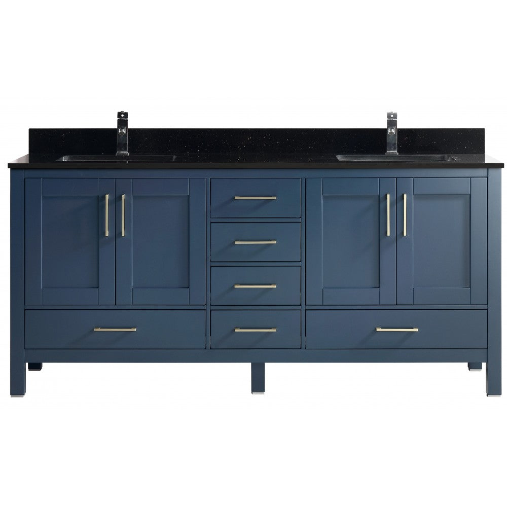 Goli 72" bois massif, Bleu antique