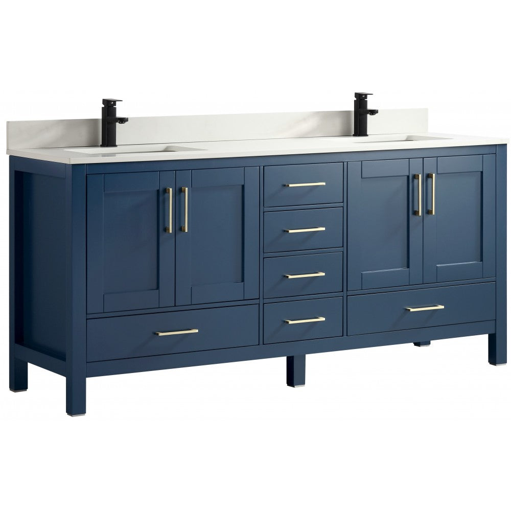 Goli 72" bois massif, Bleu antique