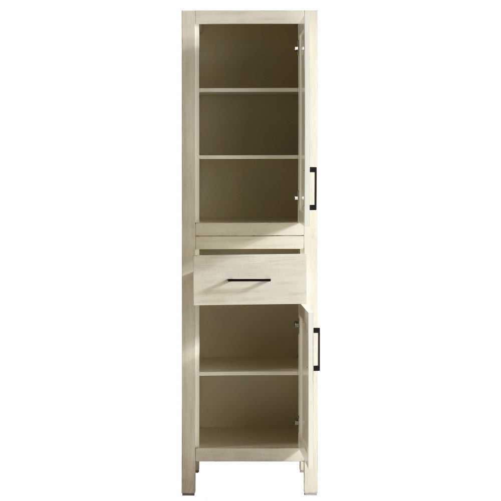Armoire de salle de bain Lyon 20'', Meuble de rangement en bois - Beige antique