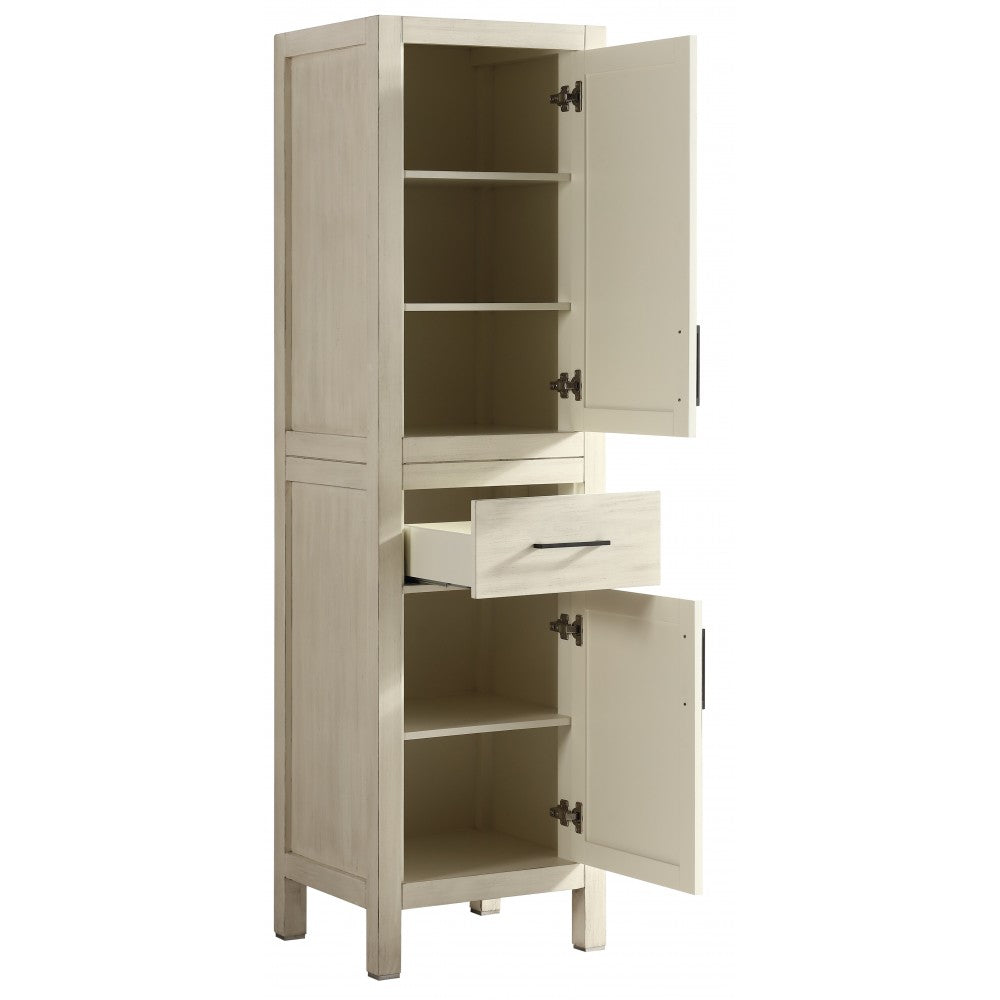 Armoire de salle de bain Lyon 20'', Meuble de rangement en bois - Beige antique