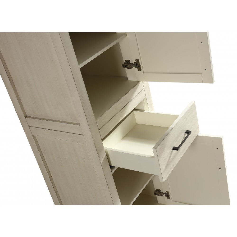 Armoire de salle de bain Lyon 20'', Meuble de rangement en bois - Beige antique