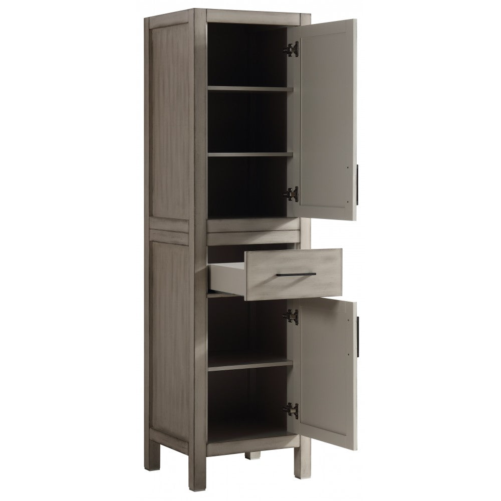 Armoire de salle de bain Lyon 20'', Meuble de rangement en bois - Gris antique