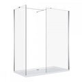 Fresca 54", Douche en verre style ''walk-in'' chrome avec retour 34"