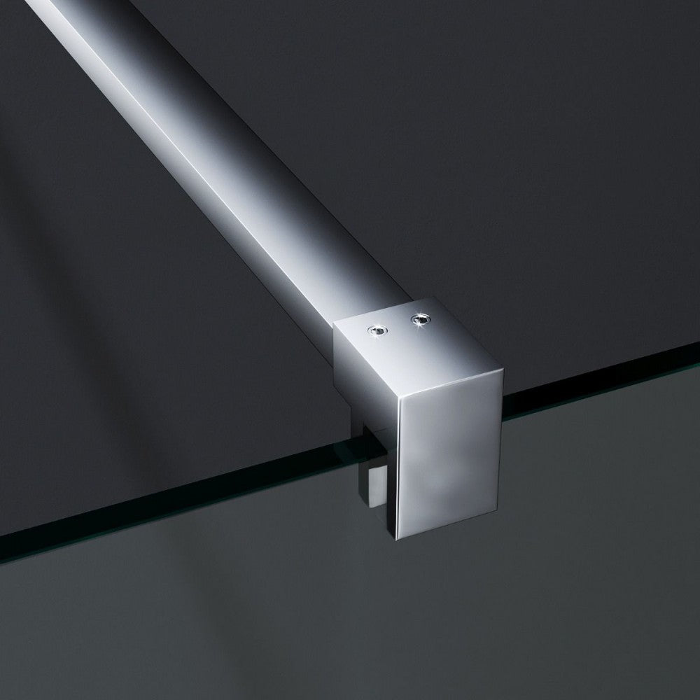 Fresca 54", Douche en verre style ''walk-in'' chrome avec retour 34"