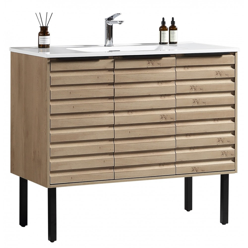 Tavira 39.5" Zurich Oak, Vanité sur pied