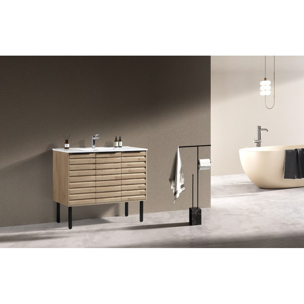 Tavira 39.5" Zurich Oak, Vanité sur pied