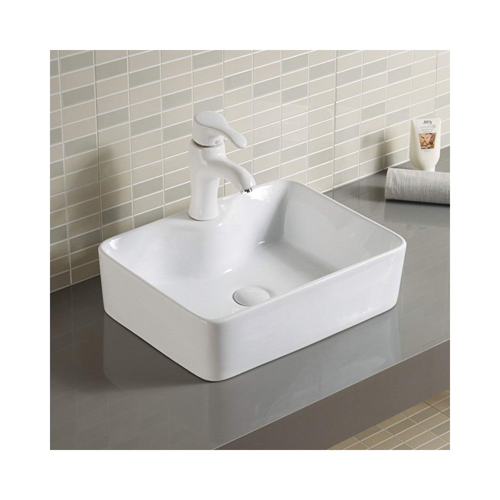 Danu, Lavabo en porcelaine - Blanc lustré