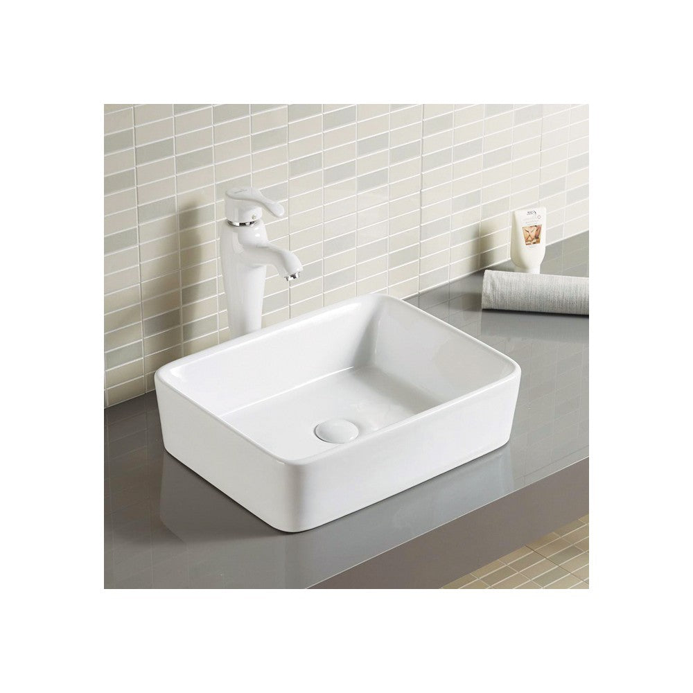 Volva, Lavabo en porcelaine blanc lustré
