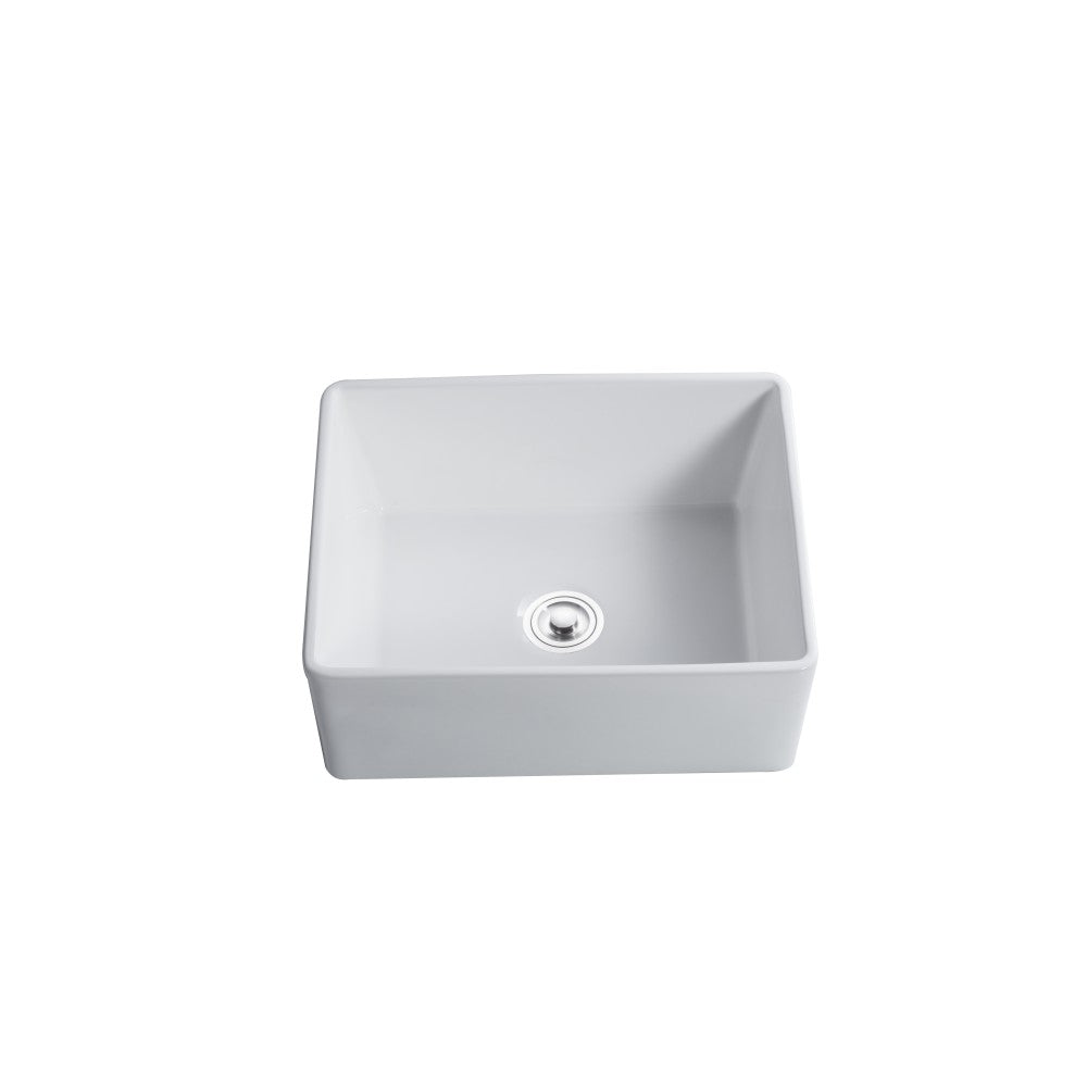 Balios 24" Évier en porcelaine - Blanc lustré