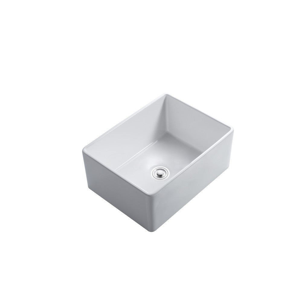 Balios 24" Évier en porcelaine - Blanc lustré
