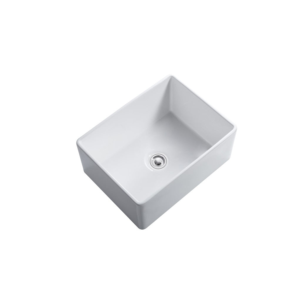 Balios 24" Évier en porcelaine - Blanc lustré