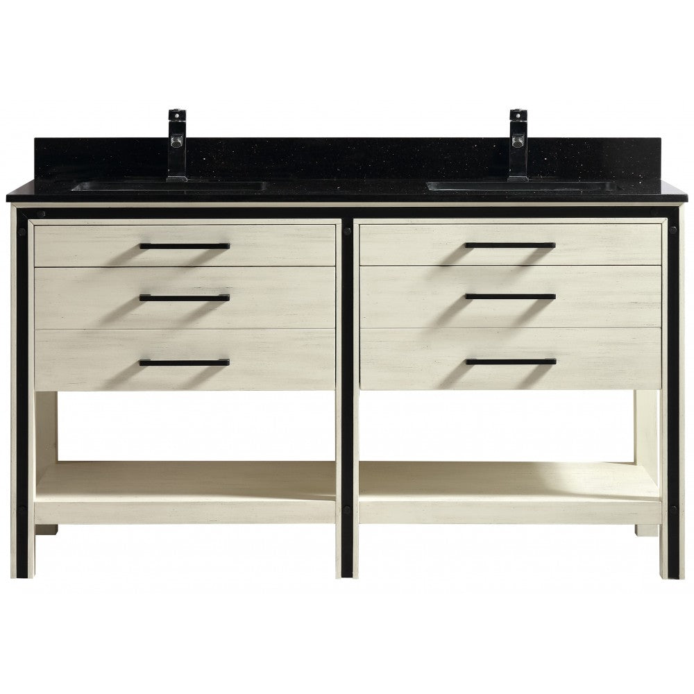 Vali 60" bois massif, Beige antique