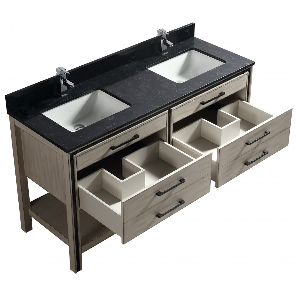 Vali 60" bois massif, Gris antique