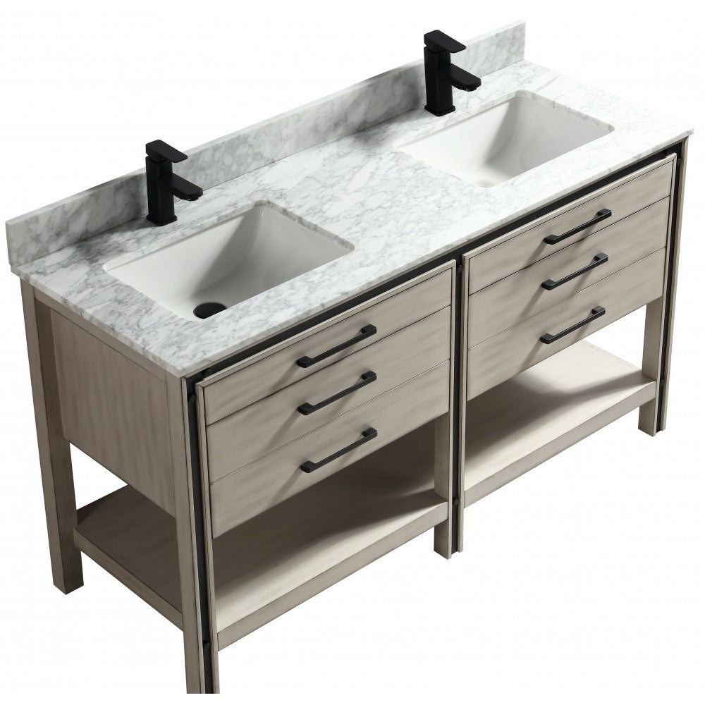 Vali 60" bois massif, Gris antique