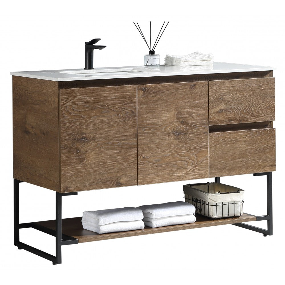 Berlin 48", Vanité sur pied - Caramel Oak