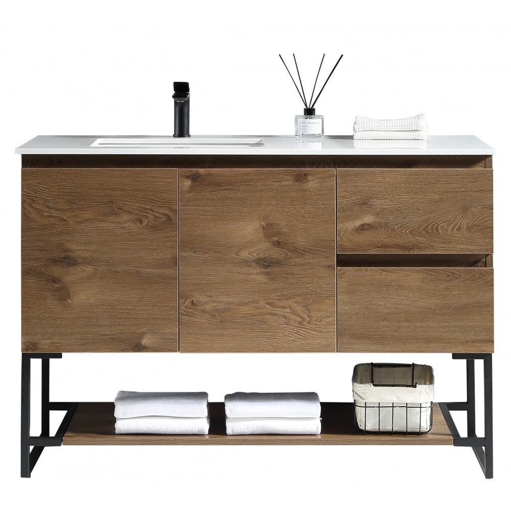 Berlin 48", Vanité sur pied - Caramel Oak
