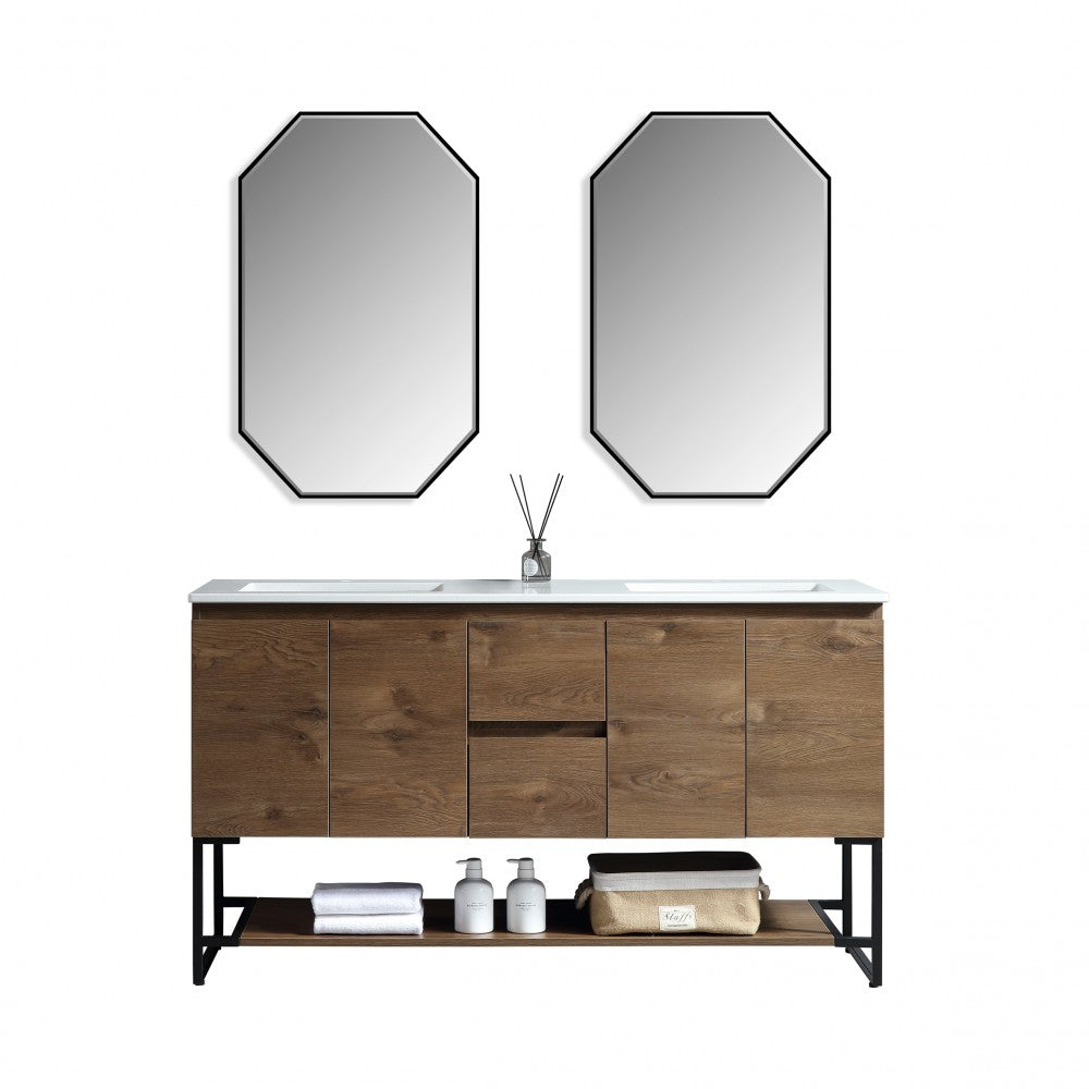 Berlin 60", Vanité sur pied - Caramel Oak