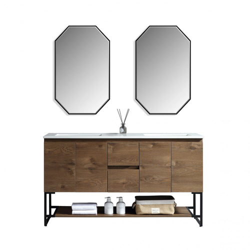 Berlin 60", Vanité sur pied - Caramel Oak