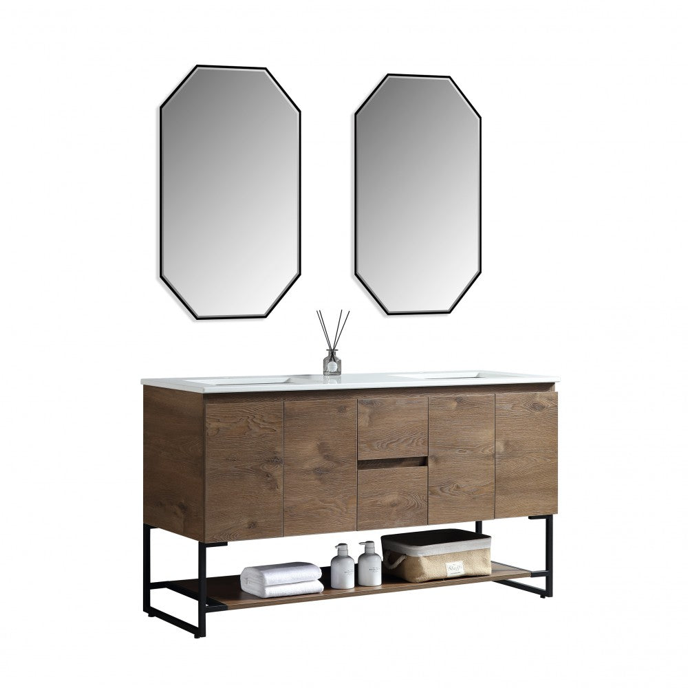 Berlin 60", Vanité sur pied - Caramel Oak