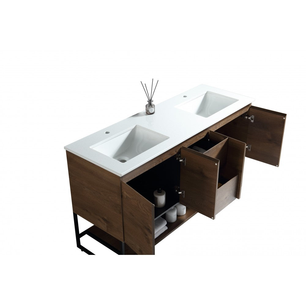 Berlin 60", Vanité sur pied - Caramel Oak