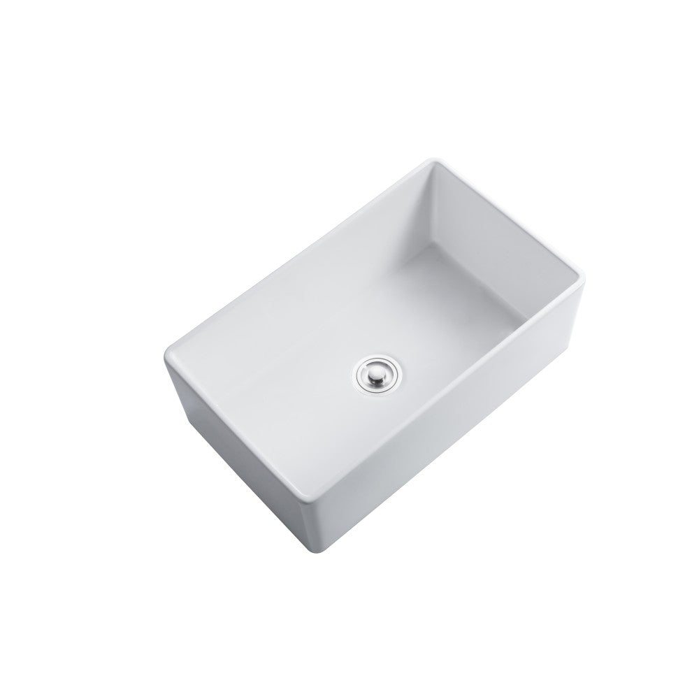Balios 30" Évier en porcelaine - Blanc lustré