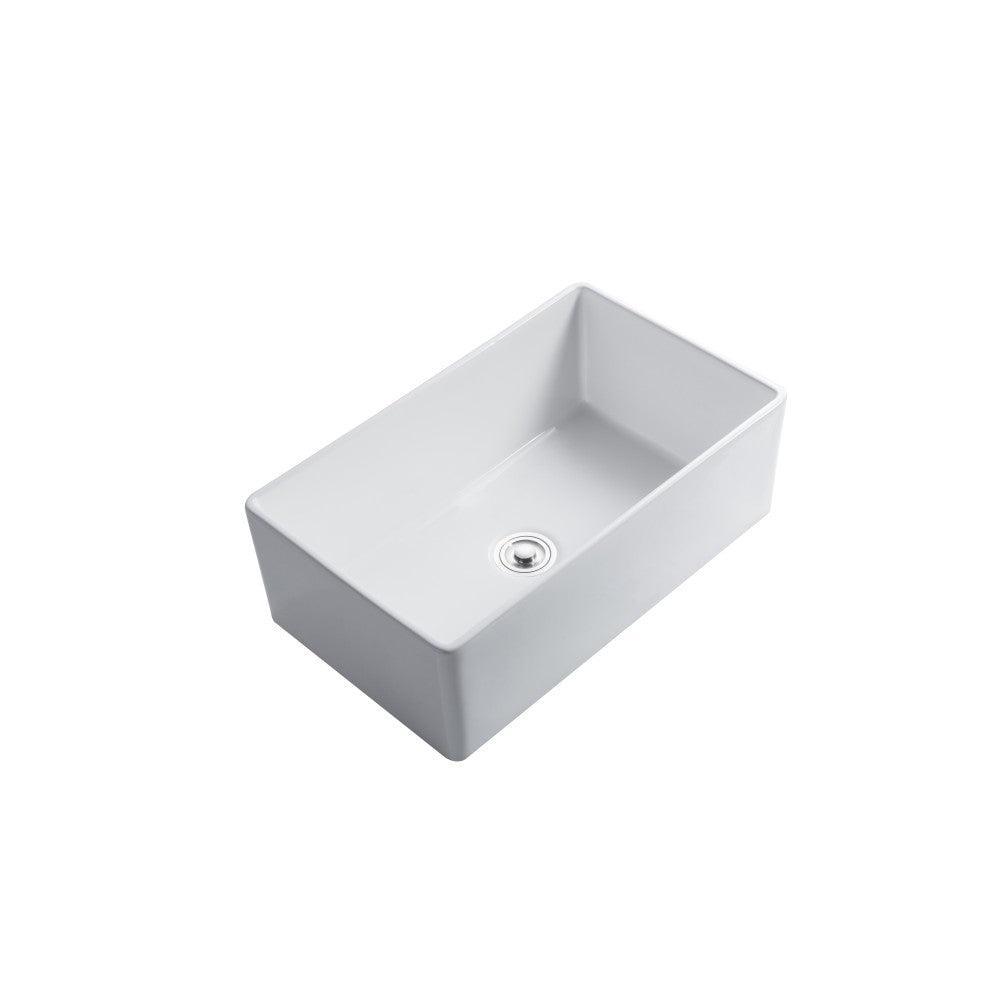 Balios 30" Évier en porcelaine - Blanc lustré