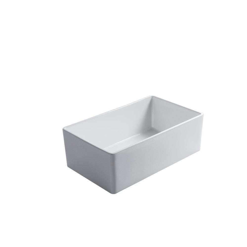 Balios 30" Évier en porcelaine - Blanc lustré