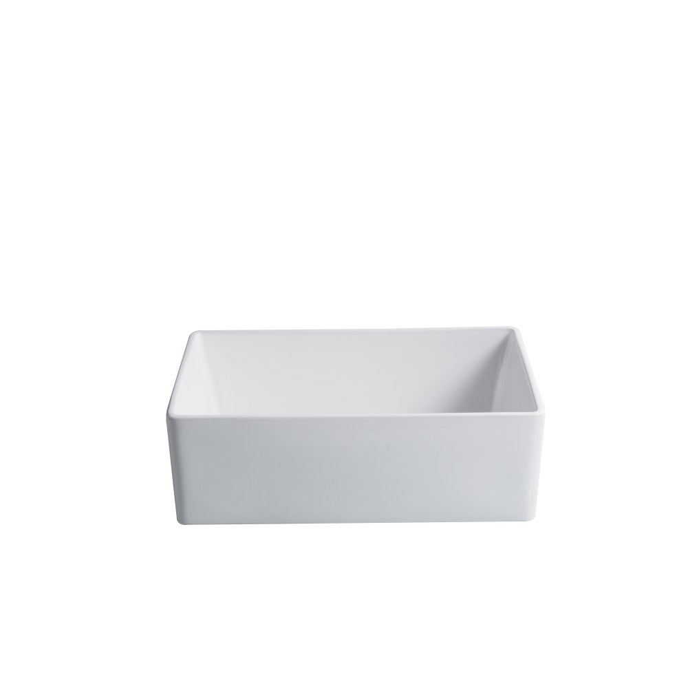 Balios 30" Évier en porcelaine - Blanc lustré
