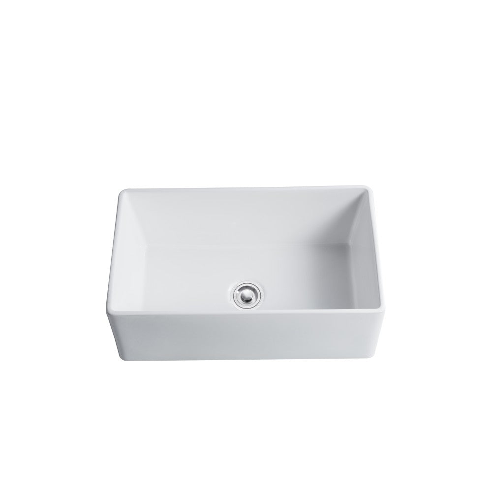Balios 30" Évier en porcelaine - Blanc lustré