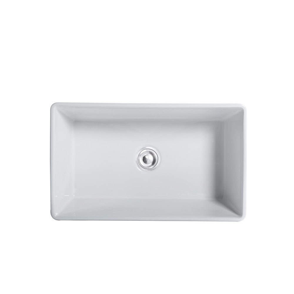 Balios 30" Évier en porcelaine - Blanc lustré