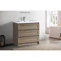 Kiev 35,5'', Vanité autoportante - Grey Elm