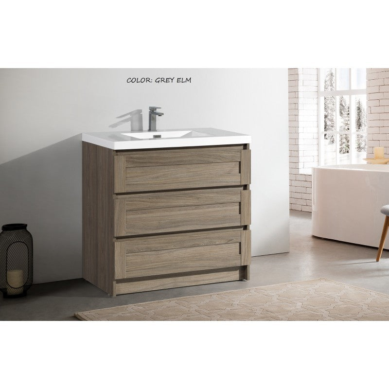 Kiev 35,5'', Vanité autoportante - Grey Elm